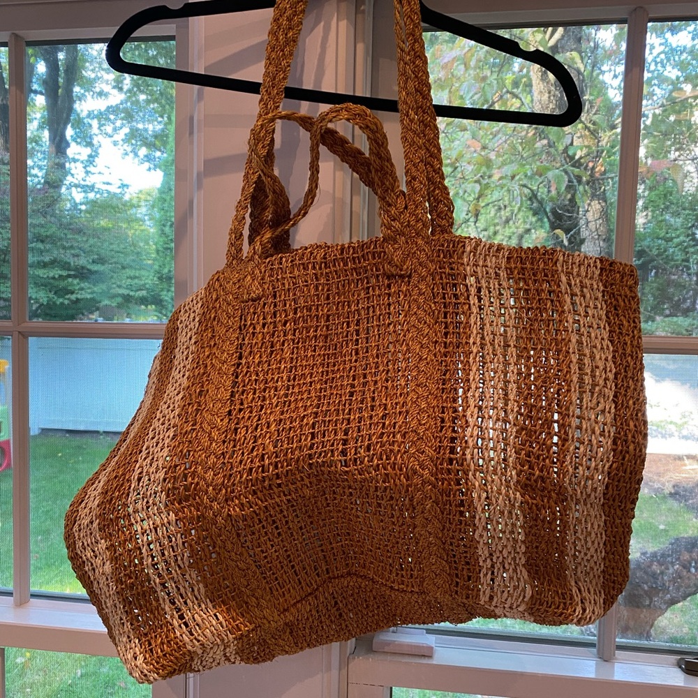 J. Crew straw beach bag
